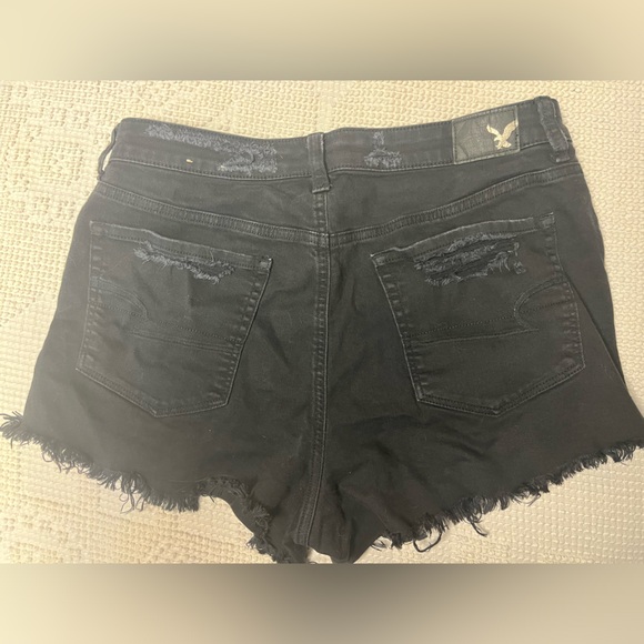 American Eagle black ripped high waisted shorts - Picture 2 of 4